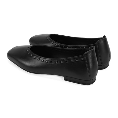 Kadın Siyah Deri Babet