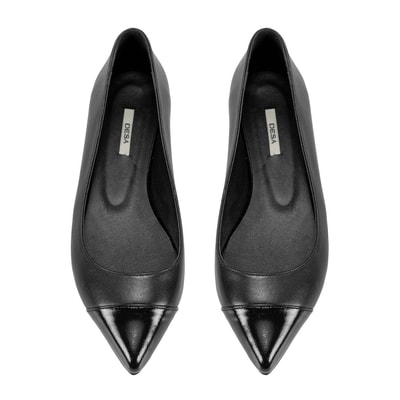 Kadın Siyah Deri Babet