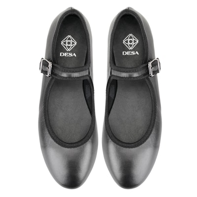 Kadın Siyah Deri Babet