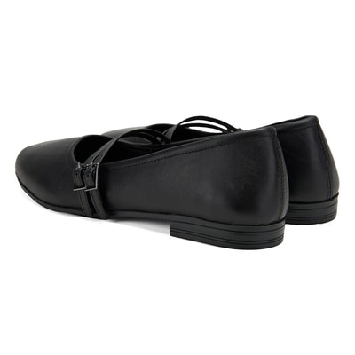 Kadın Siyah Deri Babet