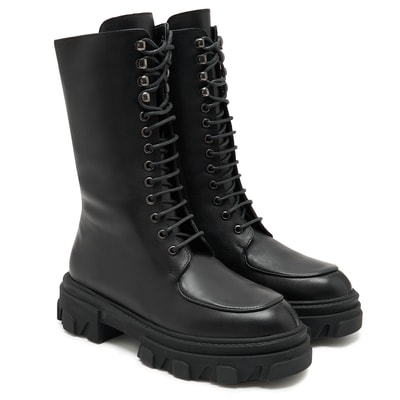 Kadın Siyah Deri Bot