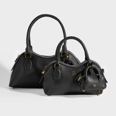 Kadın Siyah Deri Çanta Aksesuarlı Büyük Omuz Çantası