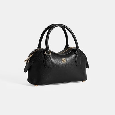 Kadın Siyah Deri Çanta Aksesuarlı Mini El Çantası