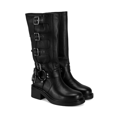 Kadın Siyah Deri Çizme