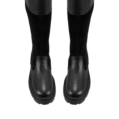 Kadın Siyah Deri Çizme
