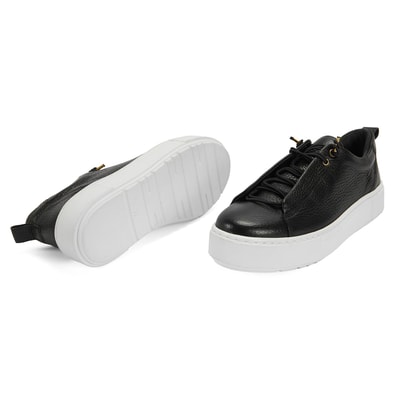 Kadın Siyah Deri Günlük Ayakkabı