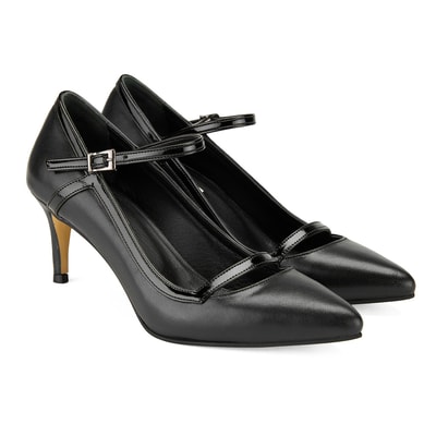 Kadın Siyah Deri Klasik Ayakkabı