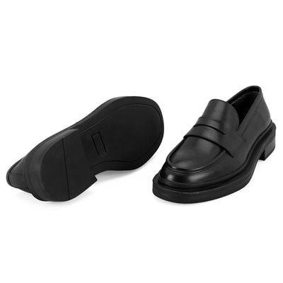 Kadın Siyah Deri Loafer