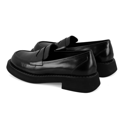 Kadın Siyah Deri Loafer