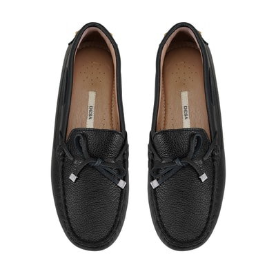 Kadın Siyah Deri Loafer