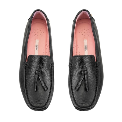 Kadın Siyah Deri Loafer