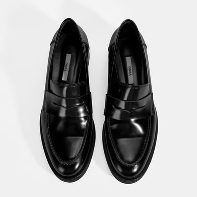 Kadın Siyah Deri Loafer