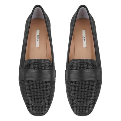 Kadın Siyah Deri Loafer