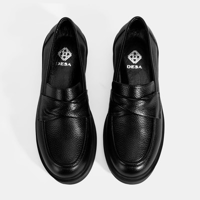 Kadın Siyah Deri Loafer