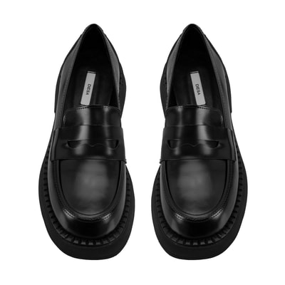 Kadın Siyah Deri Loafer