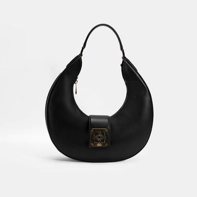 Kadın Siyah Deri Omuz Çantası