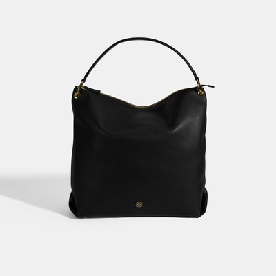 Kadın Siyah Deri Omuz Çantası