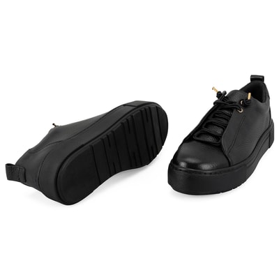 Kadın Siyah Deri Spor Ayakkabı