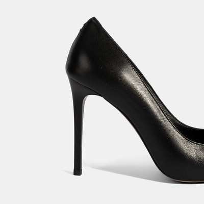 Kadın Siyah Deri Stiletto