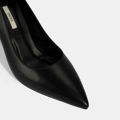 Kadın Siyah Deri Stiletto