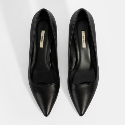 Kadın Siyah Deri Stiletto