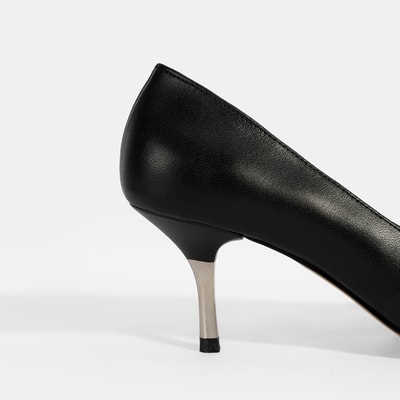 Kadın Siyah Deri Stiletto