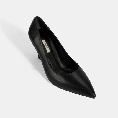 Kadın Siyah Deri Stiletto