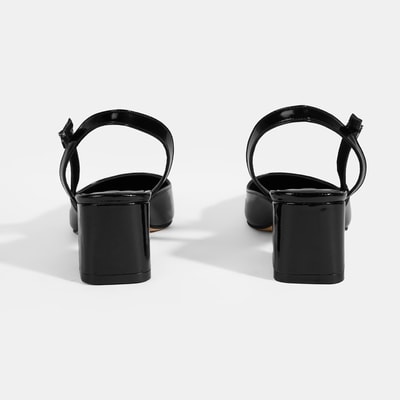 Kadın Siyah Deri Topuklu Klasik Ayakkabı