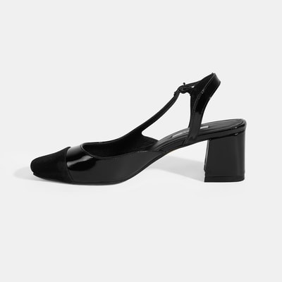 Kadın Siyah Deri Topuklu Klasik Ayakkabı