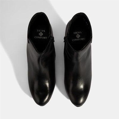 Kadın Siyah DesaComfort Deri Topuklu Chelsea Bot