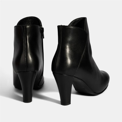 Kadın Siyah DesaComfort Deri Topuklu Chelsea Bot