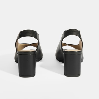 Kadın Siyah DesaComfort Lastik Bantlı Slingback Topuklu Ayakkabı