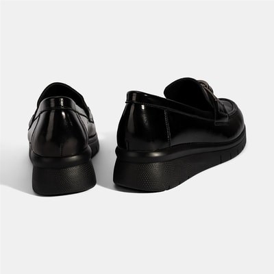 Kadın Siyah DesaComfort Toka Detaylı Deri Ayakkabı