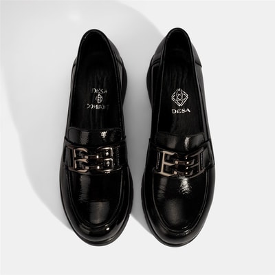 Kadın Siyah DesaComfort Toka Detaylı Deri Ayakkabı