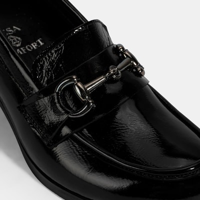 Kadın Siyah DesaComfort Topuklu Rugan Ayakkabı