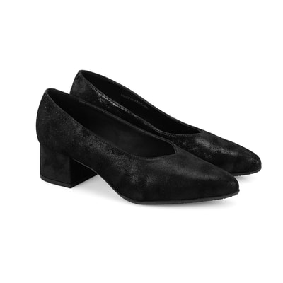 Kadın Siyah DesaComfort Topuklu Süet Deri Klasik Ayakkabı