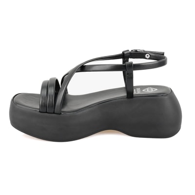 Kadın Siyah Dolgu Tabanlı Sandalet