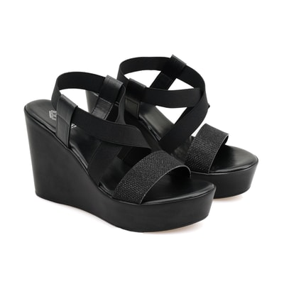 Kadın Siyah Dolgu Topuklu Sandalet