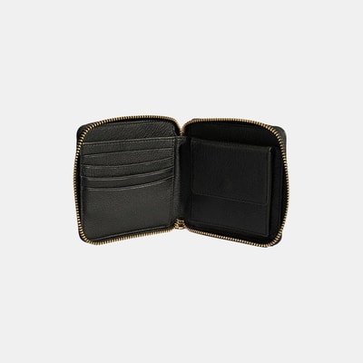 Kadın Siyah Fermuarlı Deri Cüzdan