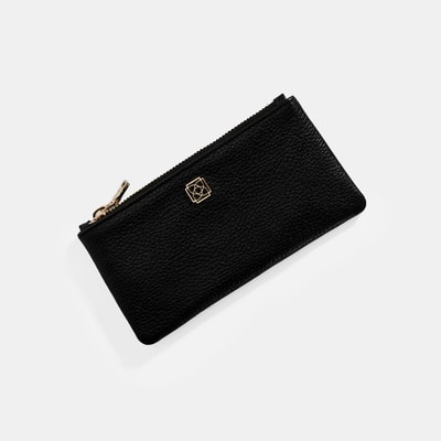 Kadın Siyah Fermuarlı Deri Cüzdan