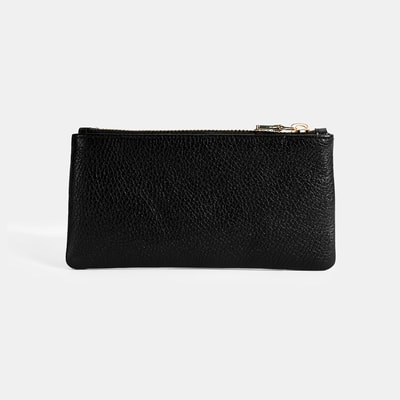 Kadın Siyah Fermuarlı Deri Cüzdan