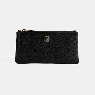 Kadın Siyah Fermuarlı Deri Cüzdan