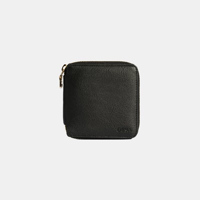 Kadın Siyah Fermuarlı Deri Cüzdan