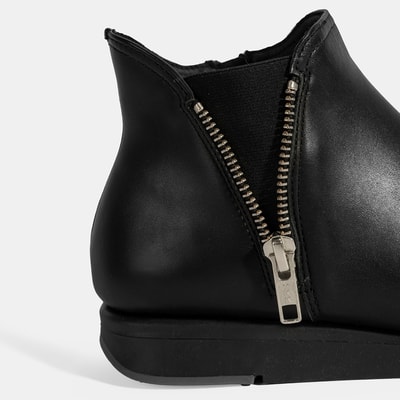 Kadın Siyah Fermuarlı DesaComfort Deri Bot
