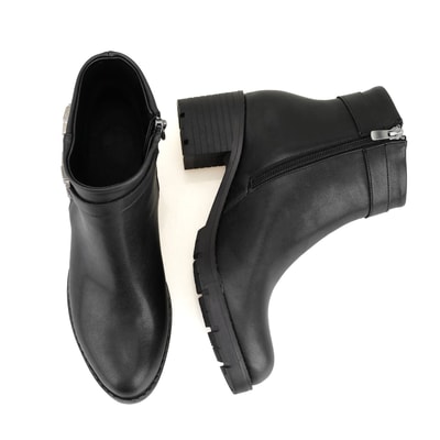 Kadın Siyah Fermuarlı Topuklu Bot