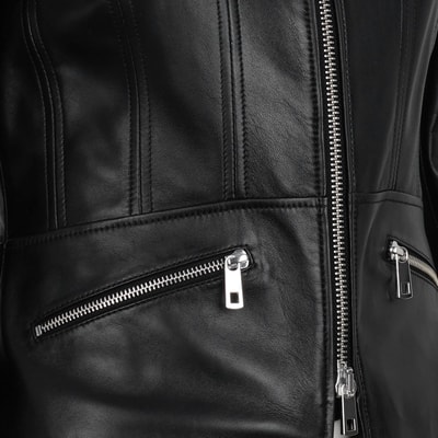 Kadın Siyah Fit Deri Ceket