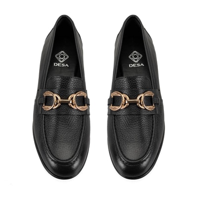 Kadın Siyah Günlük Deri Ayakkabı