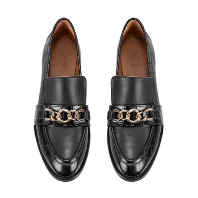 Kadın Siyah Günlük Deri Loafer