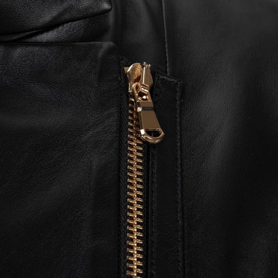 Kadın Siyah Hakim Yakalı Fit Deri Ceket