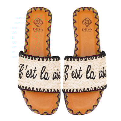 Kadın Siyah Hasır Örgülü Terlik